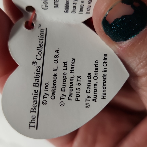 🕸Vintage Ty Beanie Baby Original Gobbles The Turkey 1996 - Picture 9 of 14